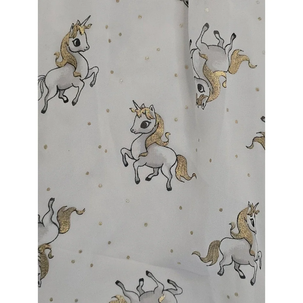 Vtg Jackpot Skirt One Size White Gold Unicorn‎ Print Midi Boho Festival Art NEW